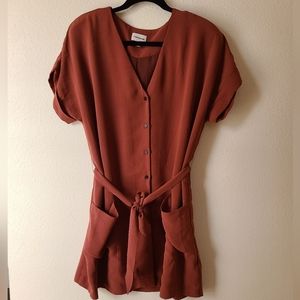 Frank And Oak Dusty Rose Button Down Dress